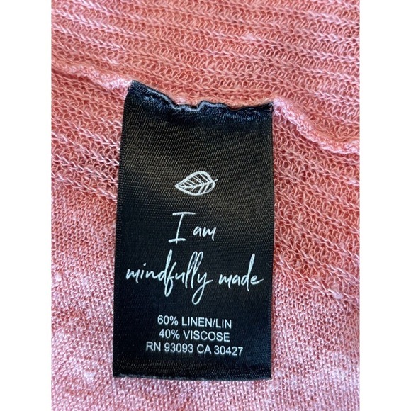 Nic+Zoe Size 1XL Pink 60% Linen Lightweight Open Front Cardigan Sweater - Picture 5 of 5